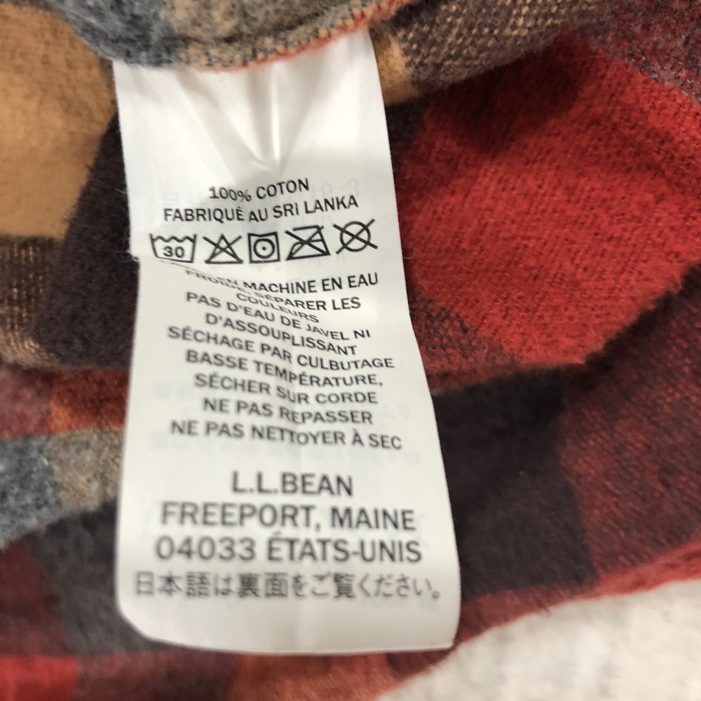 LLBean Traditional Fit Plaid Flannel Shirt Long Sleeve Button Up Men L REG - Picture 5 of 8
